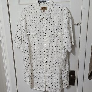 The FOUNDRY SUPPLY CO Men's White w/ Star Patterned Shirt 2XLT For Tall Wear